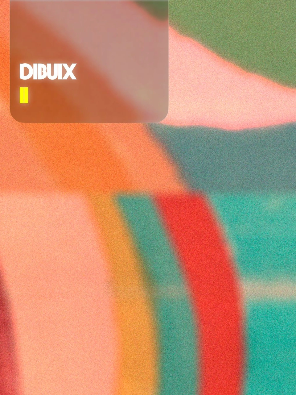 Open ETSAB Dibuix II post with white and yellow lettering over the colourful abstract composition.