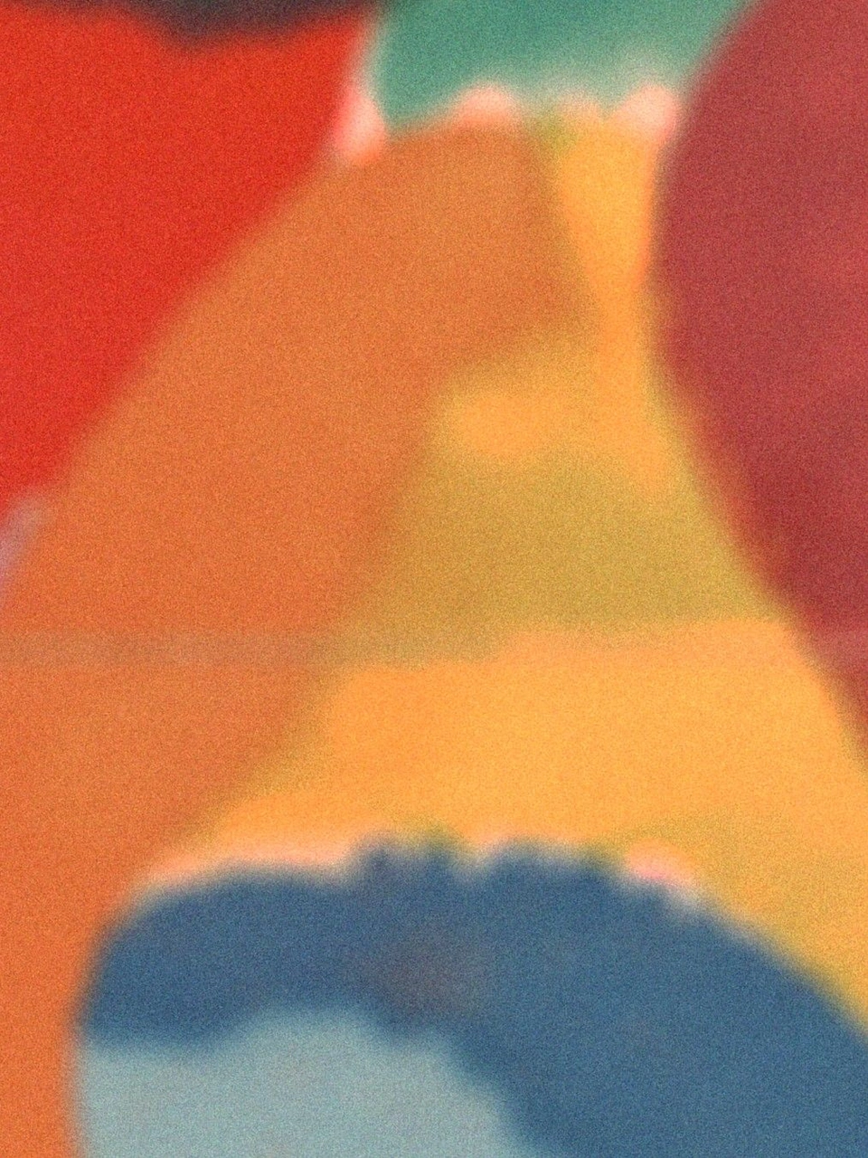 Detail of the Open ETSAB composition with yellow, red and blue curved forms.